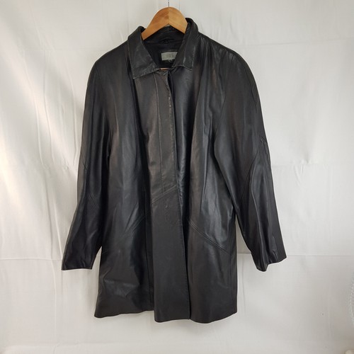 Marks and spencer leather coat - and,