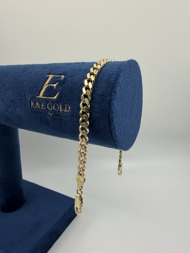 9ct gold curb bracelet - gold,