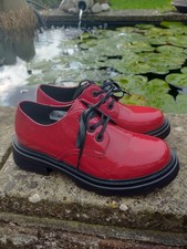 NEW HEAVENLY FEET GISELLA RED PATENT VEGAN FRIENDLY LACE UP SHOES WOMENS UK 5
