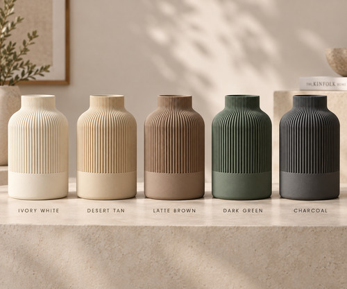 Sora printed japandi vase - japandi,