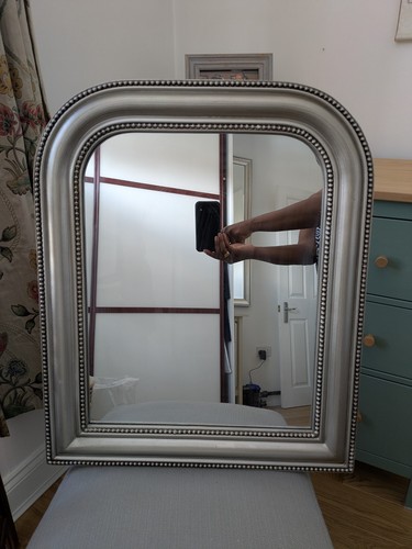 Overmantle silver framed - silver,