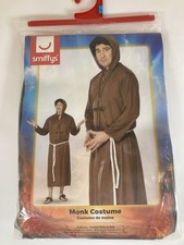 Mens Monk Fancy Dress Costume Brown Fryer Outfit New Inc Hooded Robe & Belt