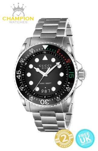 Gucci dive ya136208 45mm black - gucci,