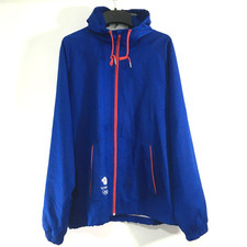 Team GB Olympics 2012 windbreaker BLUE light jacket Hoodie Full Zip Mesh Size XL