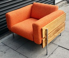 Vintage reupholstered Habitat Robin Day Forum Armchair