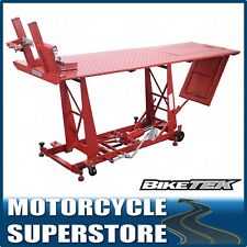 BikeTek Motorcycle Hydraulic Table Lift Mechanics Garage Workshop Service Bench