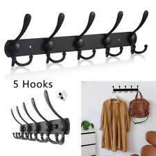 Stainless Steel Wall Mounted Coat Hook Rack Heavy Duty Home Storage Stand Black