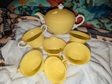 Vintage Yellow Toy Plastic Tea