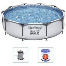 Swimming Pool Bestway Steel Pro MAX 10ft Above Ground With Filter Pump LARGE NEW