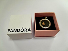 S925 ALE PANDORA SILVER FLOATING LOCKET PENDANT WITH R1 MET DOUBLE HEART CHARM