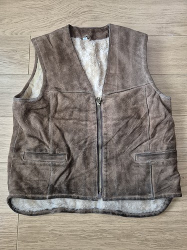 Vintage brown suede sheepskin - vintage,
