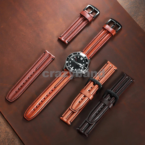 Vintage leather watch strap - leather,