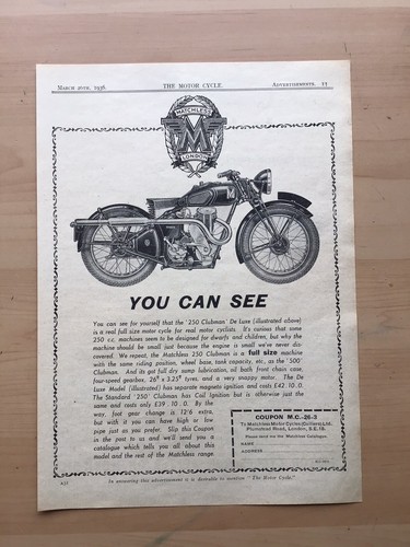 1936 matchless 250 clubman - 1936,