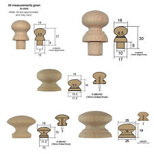 * Small Wooden Beech Drawer Knob Handle 13-25mm ½" to 1"Ø Wood Pick Size, Qty +