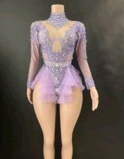 Lilac Purple Rhinestone Freestyle Dance Costume Inter Champ Size 8 10 U16