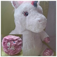 Aurora Pillow White Unicorn Plush Soft Toy.Zippe.12''/31cm.(washed and clean)