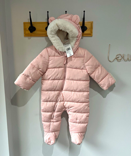 Pink quilted hooded - f&f, padded
