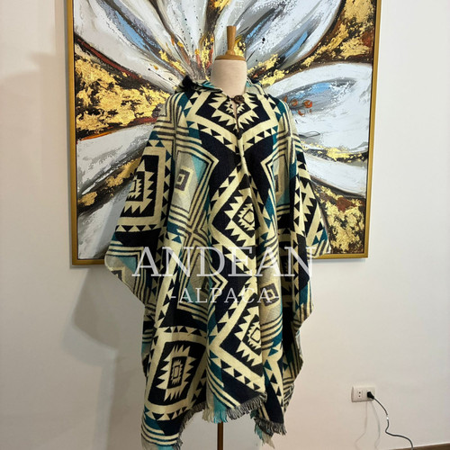 Handmade inca poncho with - inca, hood