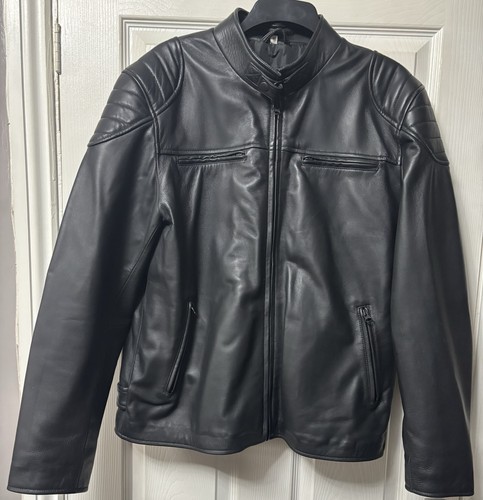 Men leather jacket - jacket, med