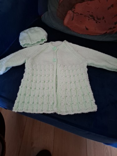 Hand knitted matinee - hand,