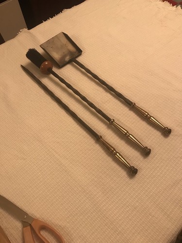 Antique set brass and - set, steel