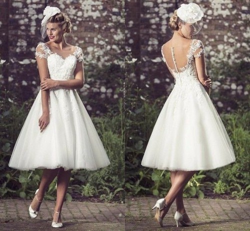 Tea length wedding dresses - wedding,
