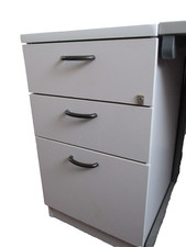 Grey 3 Drawer Pedestal, Desk