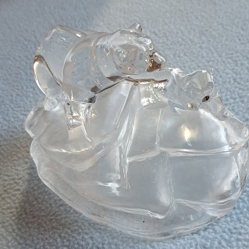 Vintage clear glass polar bear - vintage,