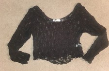 New no tags Rita Ora @ Primark black crochet top blouse size XL stunning