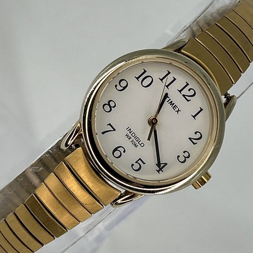 Timex indiglo white dial round - timex,