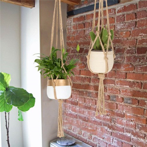 Hand made macrame plant hanger - macrame,