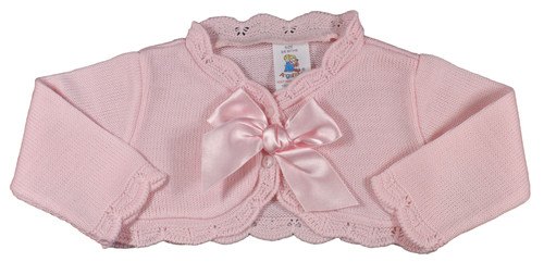 Baby girls pink bolero knitted - pink,