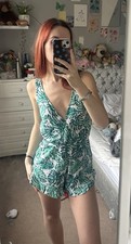 Primark white and green floral