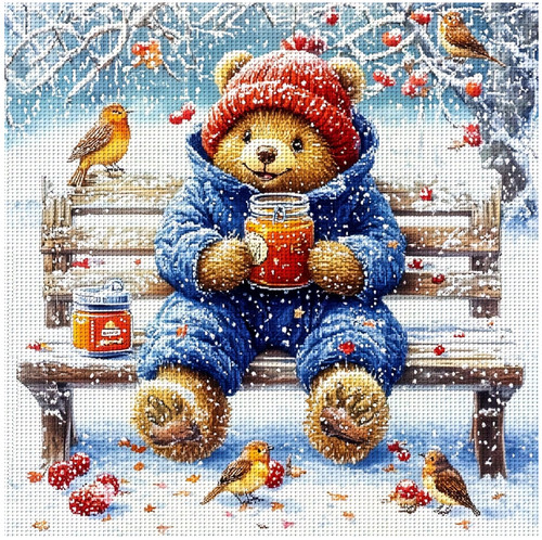 Printed cross stitch - cross, kit