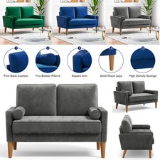 2 Seater Velvet Sofa with 2