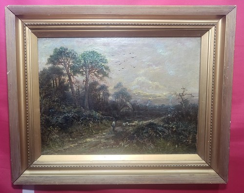 Antique oil painting moody - painting,