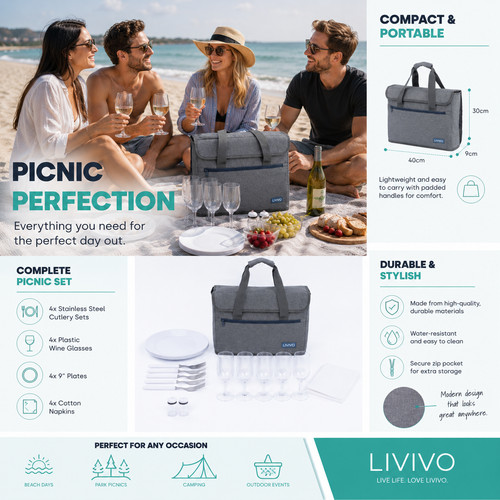 Family picnic hamper briefcase - picnic,