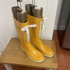 Festival Regatta Women's Lady Bayeux Yellow Laced Wellington Boots UK Size 7 VGC
