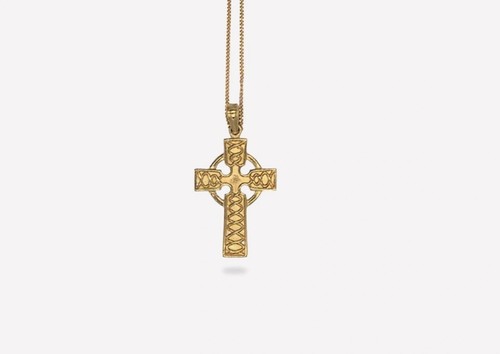 Gold plated celtic cross - gold,