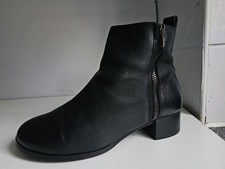 DIESEL DESIGNER UK 6 EU 39 WOMENS BLACK LEATHER FLAT CHELSEA ANKLE BOOTS