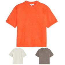 Ladies M&S Air Yarn Short Sleeve Crew Neck Jumper Sizes S to XXL UK 8 to 26