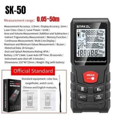 Handheld Digital Laser Point Distance Meter Measure Tape Range Finder 50M/165ft