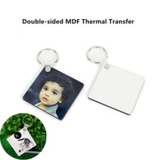 10X Double-sided Sublimation Wooden Hard Board Printing  Blank MDF Key Chain