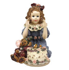Vintage 1995 Boyds Bear Rebecca with Elliot...Birthday Girl Figurine #3509 10cm