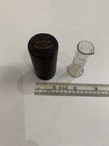 Antique minim glass measure - antique,