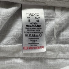 Next White Linen Blend Tapered