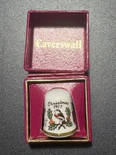 VINTAGE CAVERSWALL BONE CHINA CHRISTMAS 1977 THIMBLE MINT UNBOXED