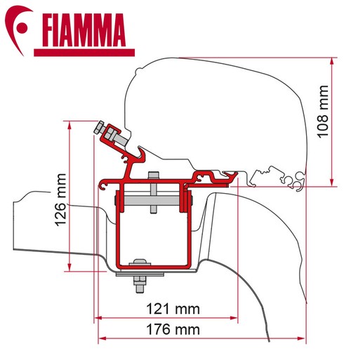 Fiamma awning bracket adapter - awning,