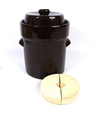 Kenley 2L Stoneware Fermentation Crock With Weights