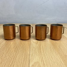 Vintage Copper 1/3 Gill Measuring Cup with Handle x4 Set